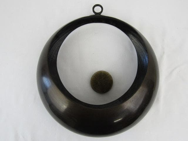 唐銅 吊花生 満月 9寸 高さ30ｃｍ 重量1.3ｋｇ 剣山付 Y5-0517