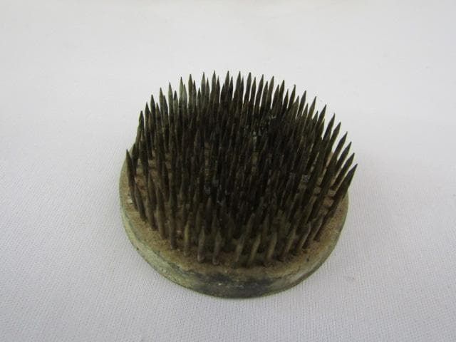 唐銅 吊花生 満月 9寸 高さ30ｃｍ 重量1.3ｋｇ 剣山付 Y5-0517