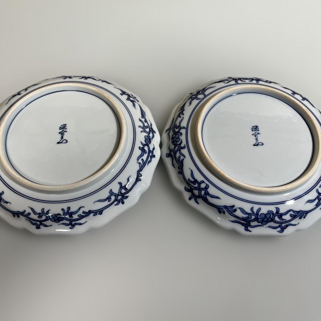 源右衛門　古伊万里風錦唐花紋　銘々皿２枚 18センチ