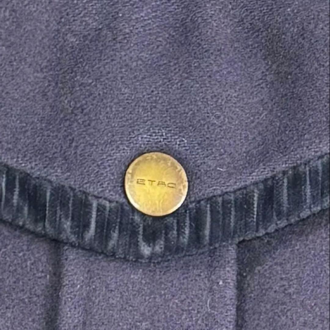 ETRO ロングコート　ラビットファー　カシミヤ ペイズリー柄　金ボタン　S