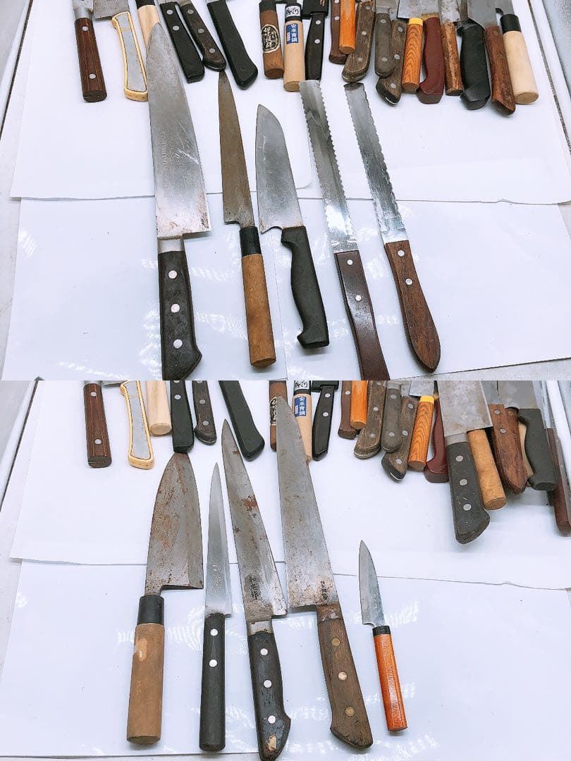 ナ*ム様 包丁 60点以上 大量まとめ売り 和包丁 洋包丁 在銘あり 混在 中古