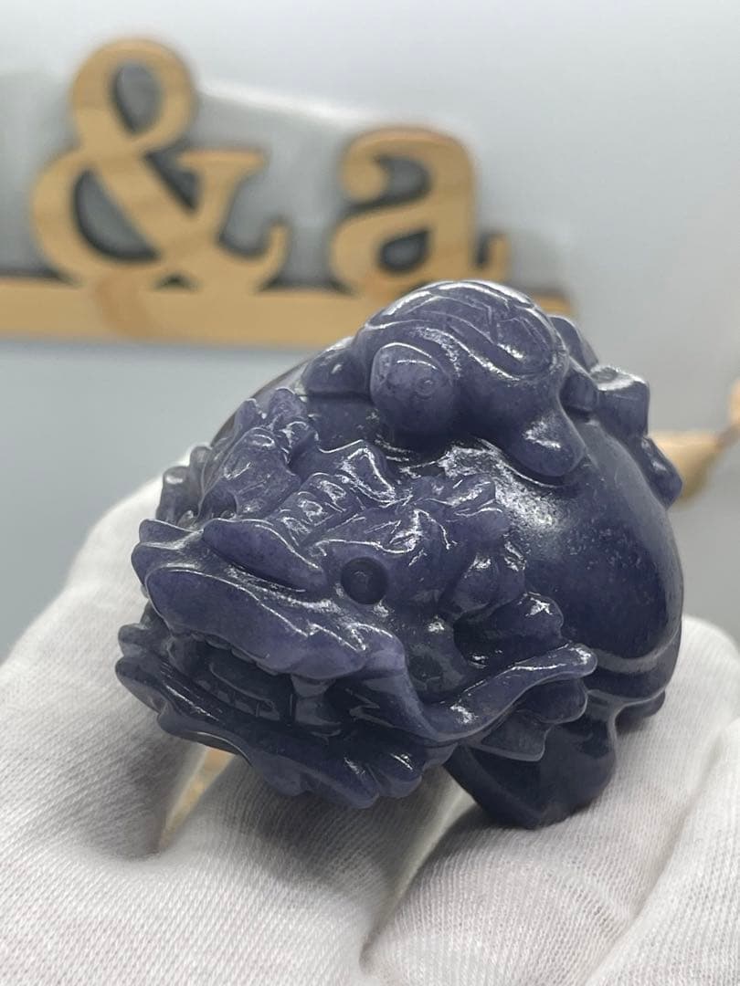 ポンポン様9【1849】亀乗せ龍亀 ブルーアベンチュリン