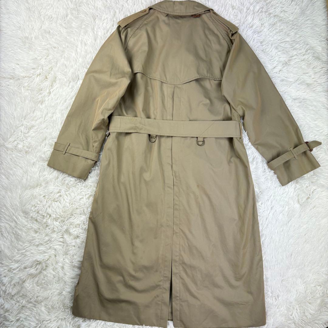 【ロングマキシ】バーバリー　トレンチコート　ベルトエポーレット　ベージュ　M相当