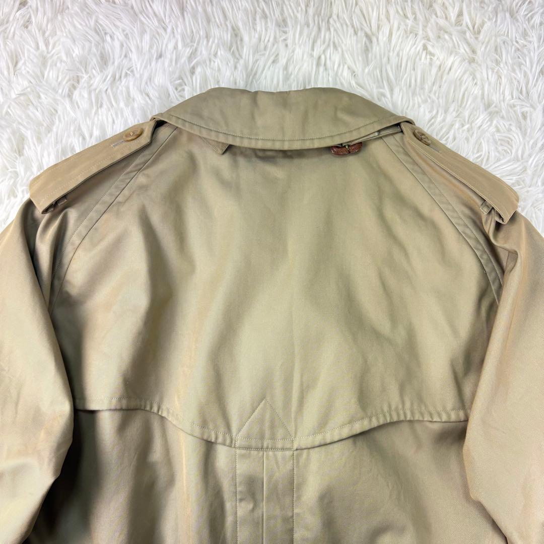 【ロングマキシ】バーバリー　トレンチコート　ベルトエポーレット　ベージュ　M相当