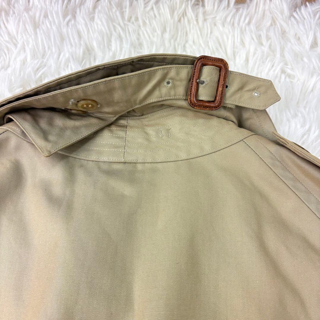 【ロングマキシ】バーバリー　トレンチコート　ベルトエポーレット　ベージュ　M相当