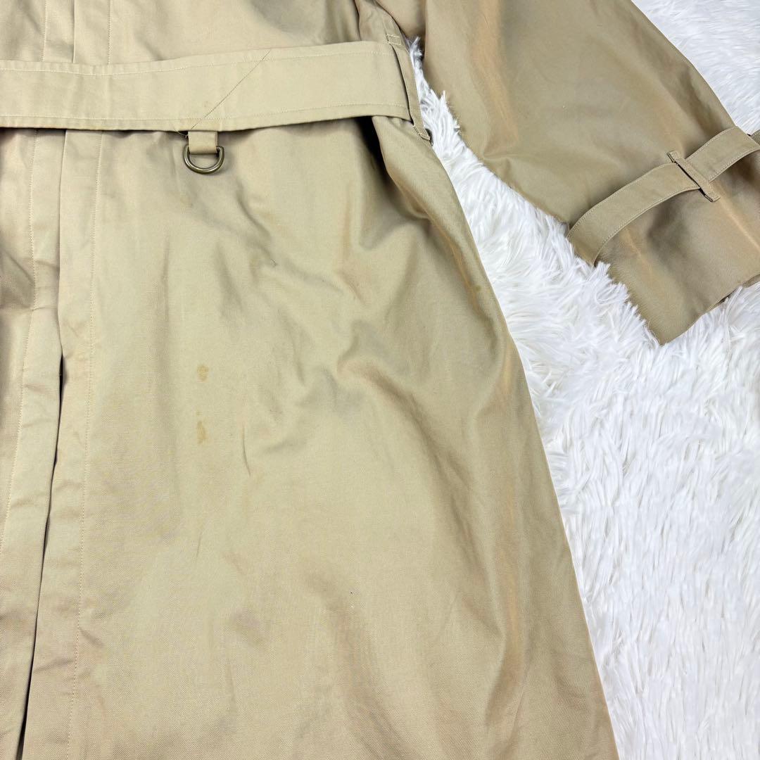 【ロングマキシ】バーバリー　トレンチコート　ベルトエポーレット　ベージュ　M相当