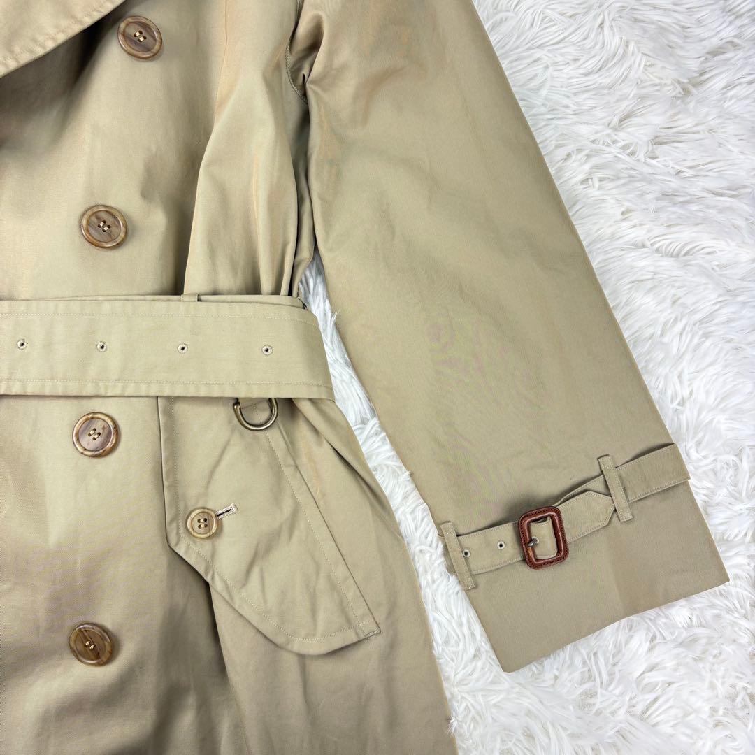 【ロングマキシ】バーバリー　トレンチコート　ベルトエポーレット　ベージュ　M相当