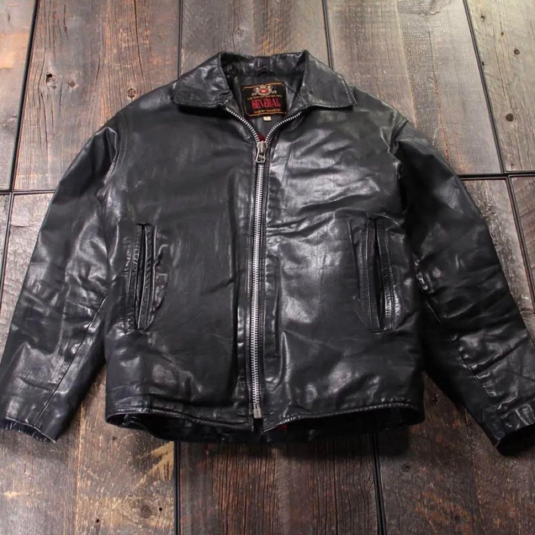 SP古着　訳あり　シングルライダース　レザージャケット　ブラック　L ボア裏地.