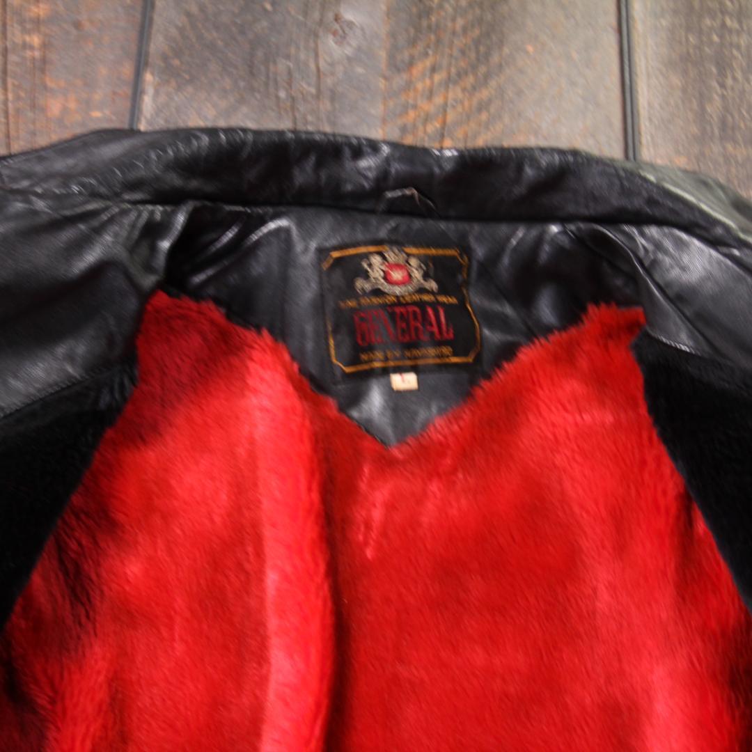 SP古着　訳あり　シングルライダース　レザージャケット　ブラック　L ボア裏地.