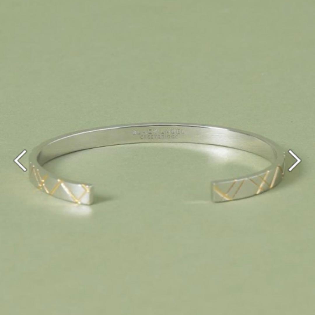 ✨新品未使用✨ブラックレーベル　バングル　CBチェック　シルバー　保存袋付き