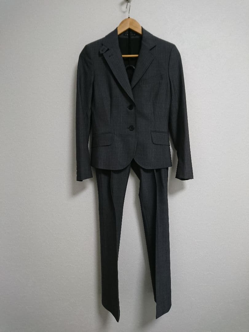 theoryストライプパンツスーツ ジャケット2サイズ　パンツX0
