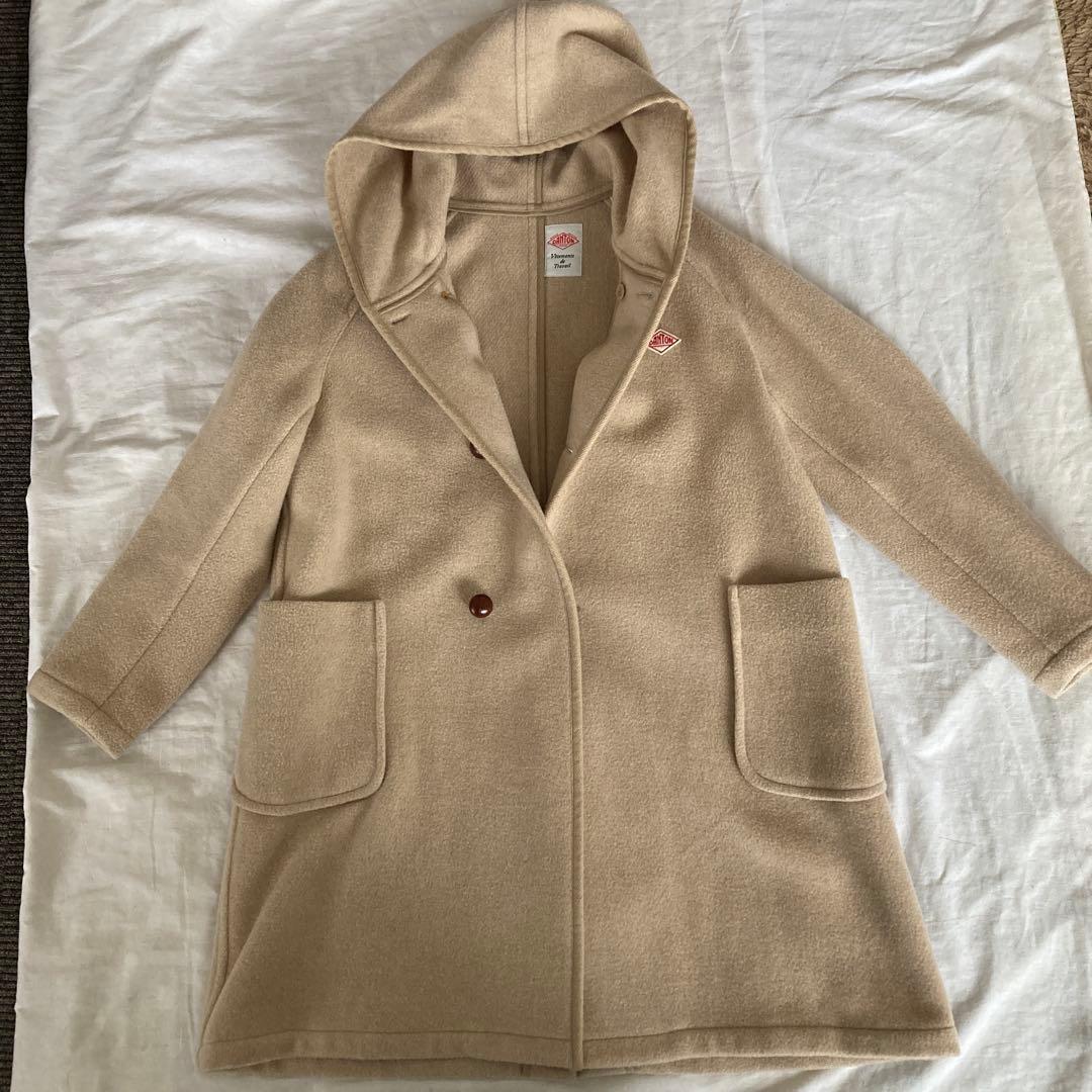 DANTON フード付きダッフルコート 36 ベージュ