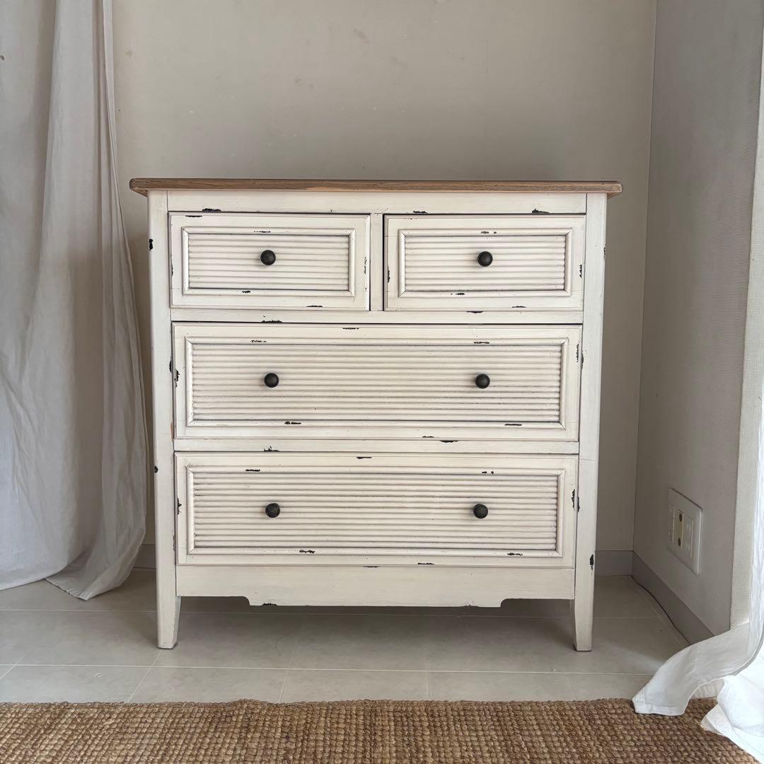 チェスト　シャビーシック　サイドボード　フレンチカントリー　コンソール　白家具