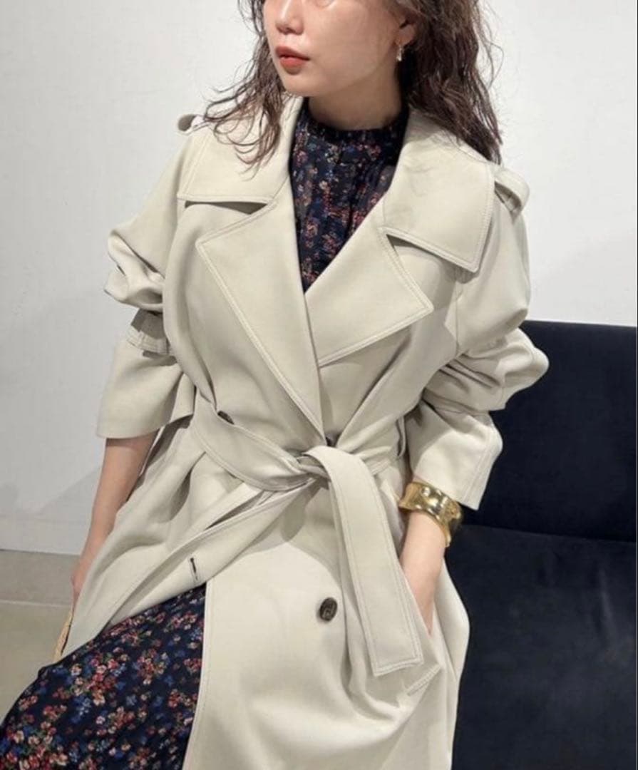 【美品】FRAY I.D スプリングオーバートレンチコート　ライトベージュ