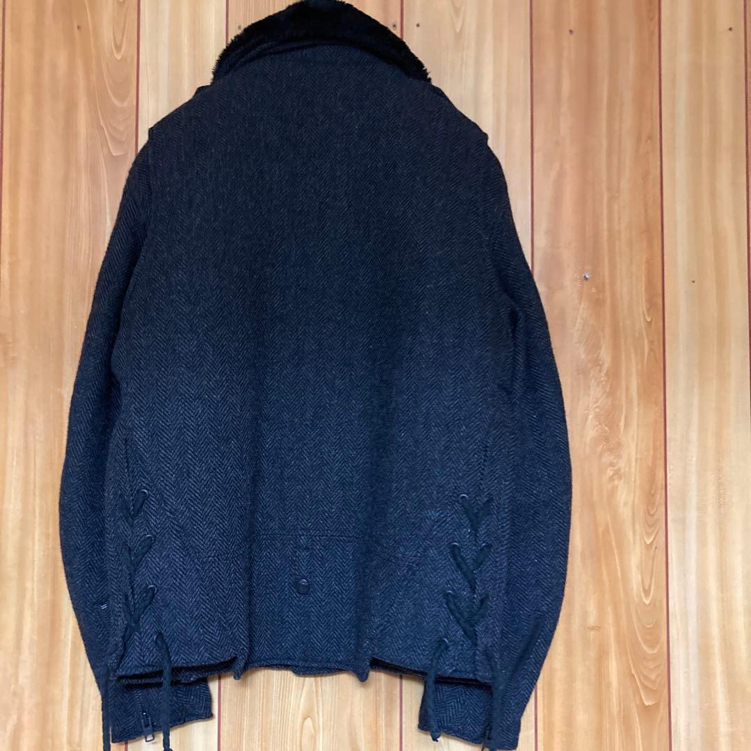 美品　ネイバーフッド×ショット レオパードライナー ウール ダブルライダース