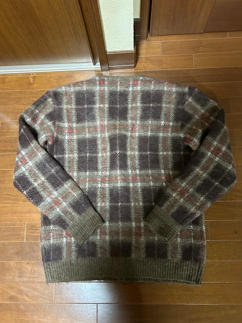 Needles チェック柄 モヘアカーディガン S