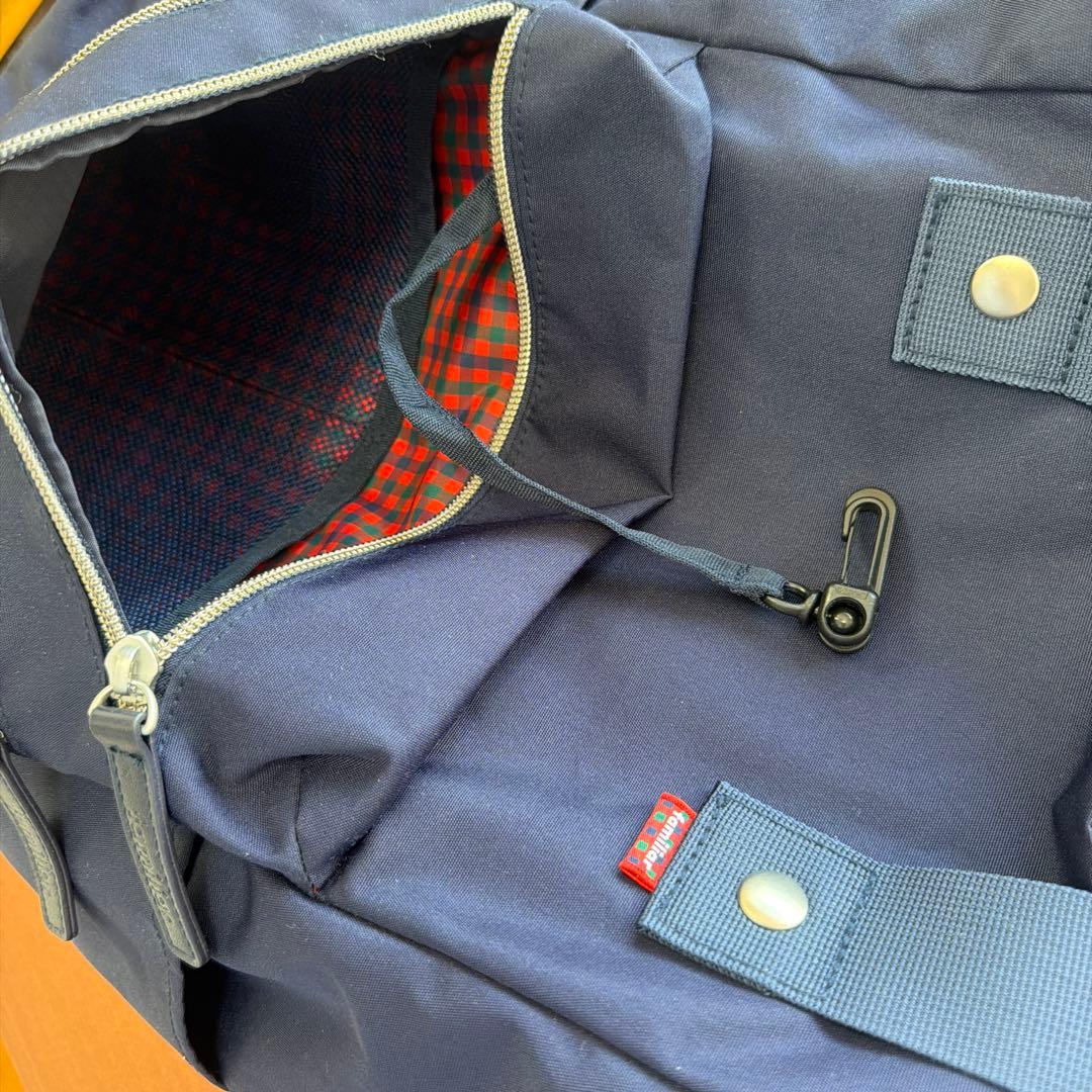 【美品】ファミリア　マザーズバッグ リュック　ポーチ　ネイビー 　2way