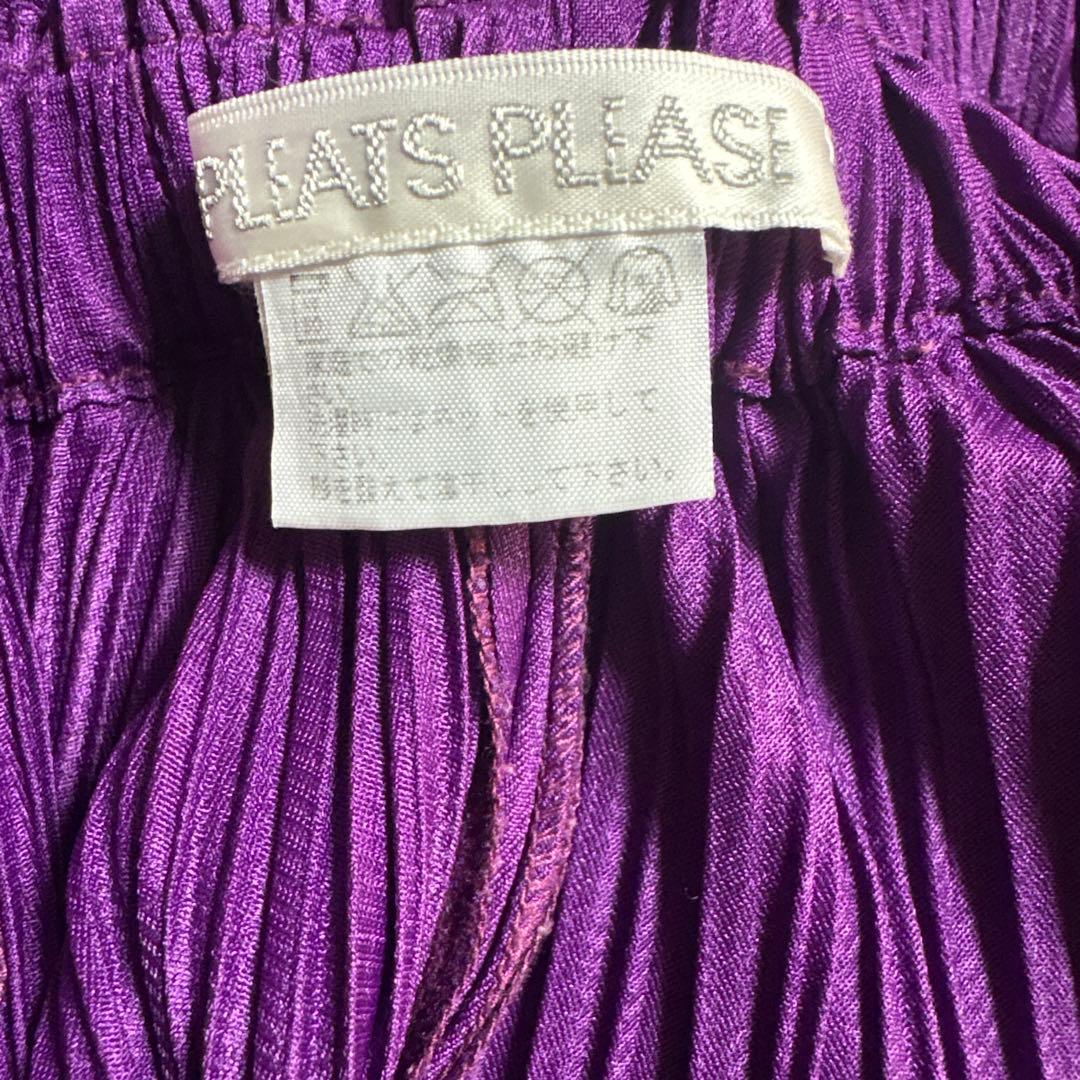 プリーツプリーズ紫色 プリーツロングスカート