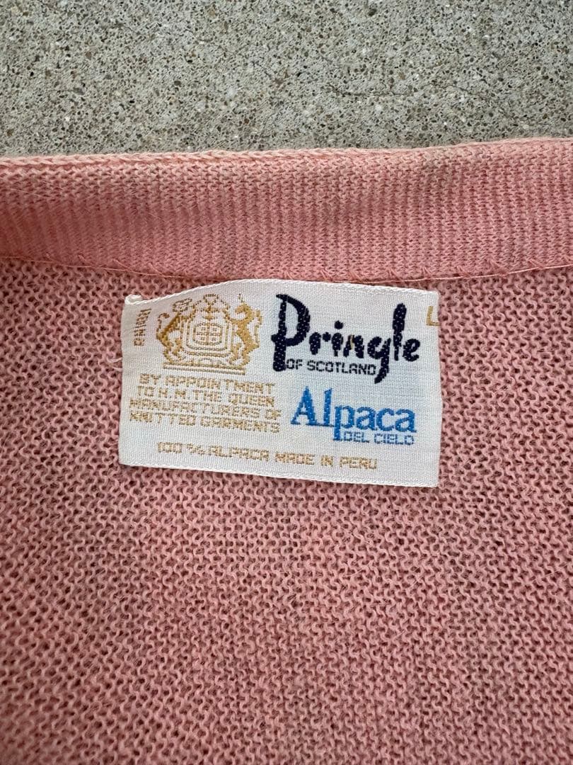 60s Pringle of Scotland アルパカカーディガン ピンク