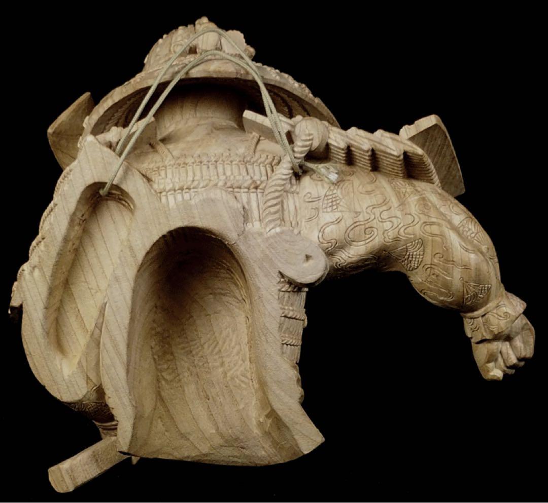 楠木正成像　SHOGUN 将軍　戦国時代　木彫作品　壁掛け　箱あり　サムライ