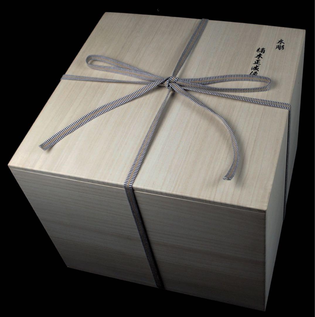 楠木正成像　SHOGUN 将軍　戦国時代　木彫作品　壁掛け　箱あり　サムライ