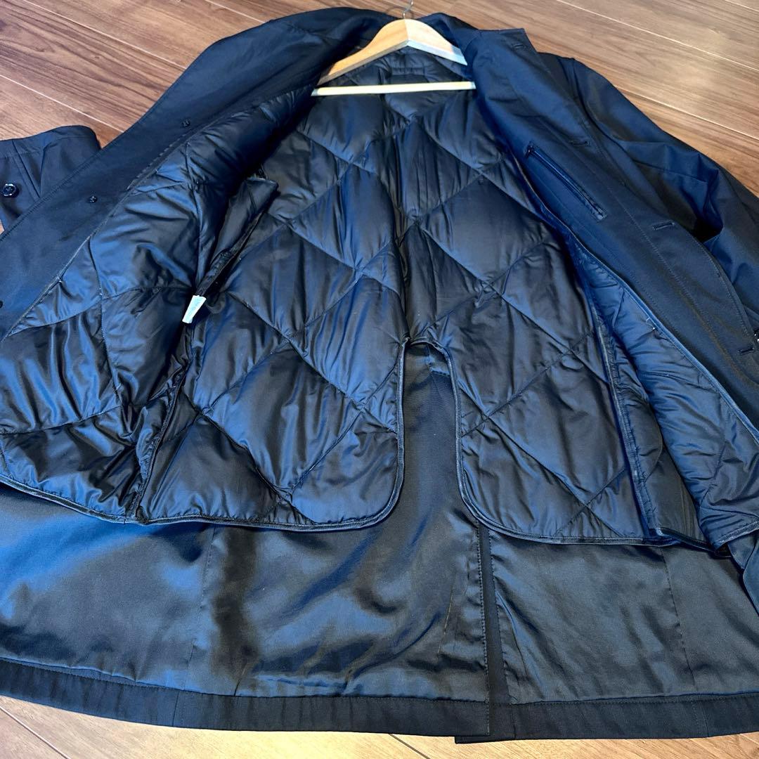 【秋冬春対応】 美品 ブラック コート ライナー付き ビジネス 通勤 メンズ 黒