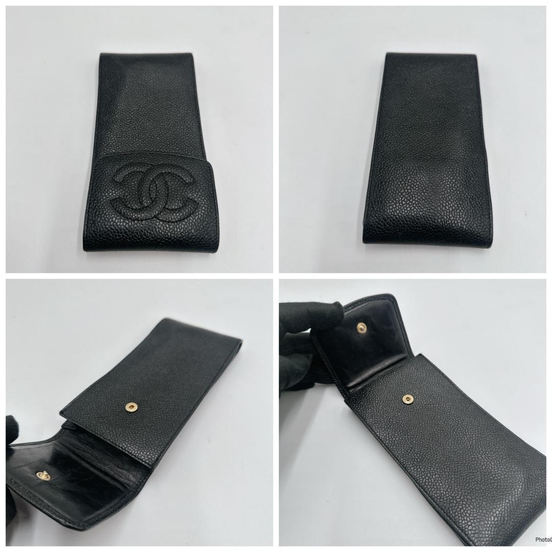 CHANEL シャネル　ヴィンテージ　ココマーク　キャビアスキン　ペンケース　③