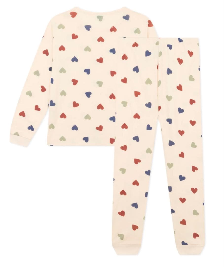 新品 未使用 プチバトー レディース L 長袖 パジャマ ハートミルキー