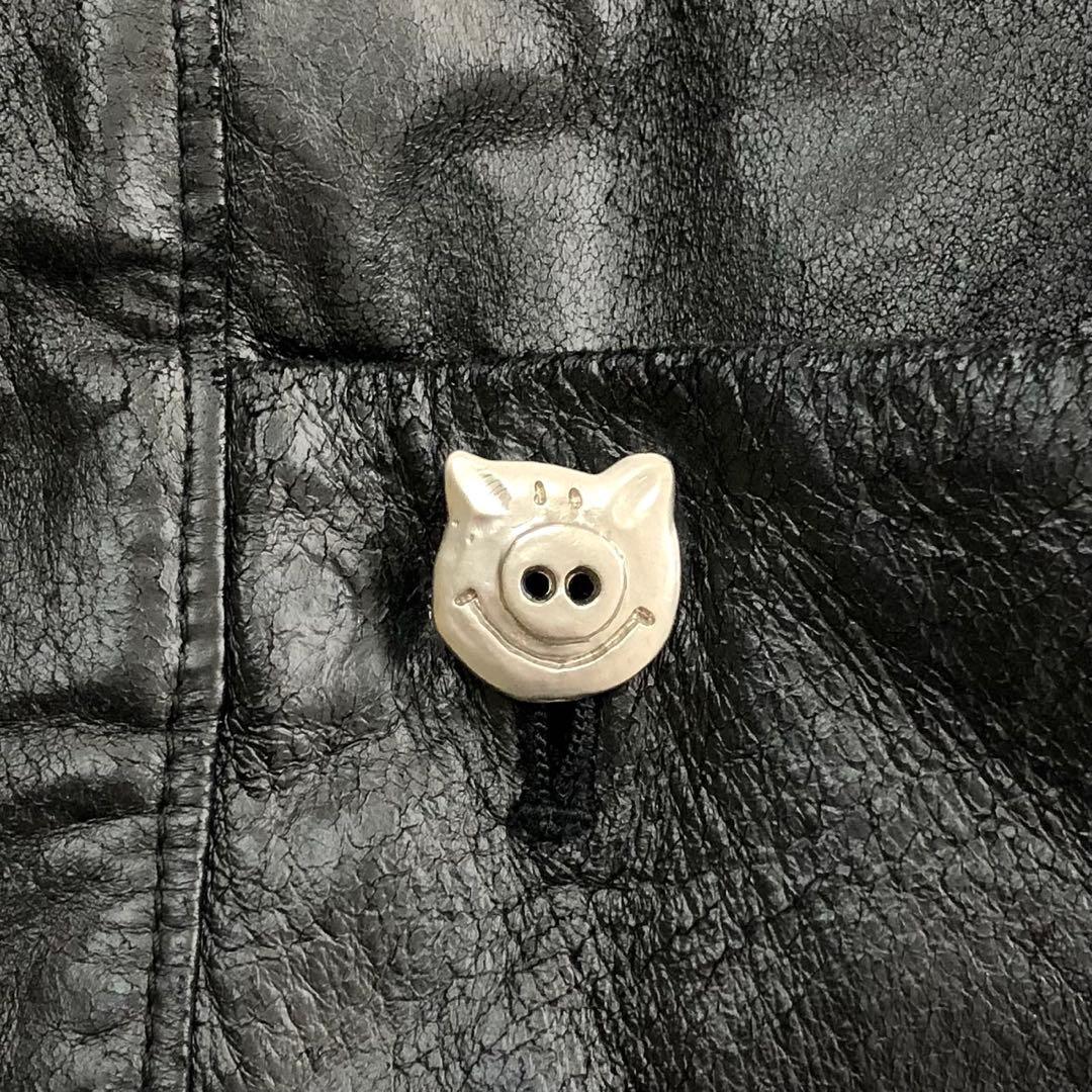 【超希少】アルベロベロ レザー テーラードジャケット 総柄 ブラック Free