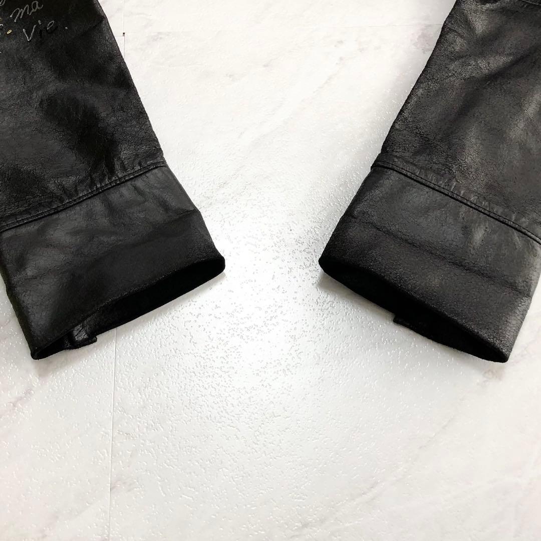 【超希少】アルベロベロ レザー テーラードジャケット 総柄 ブラック Free