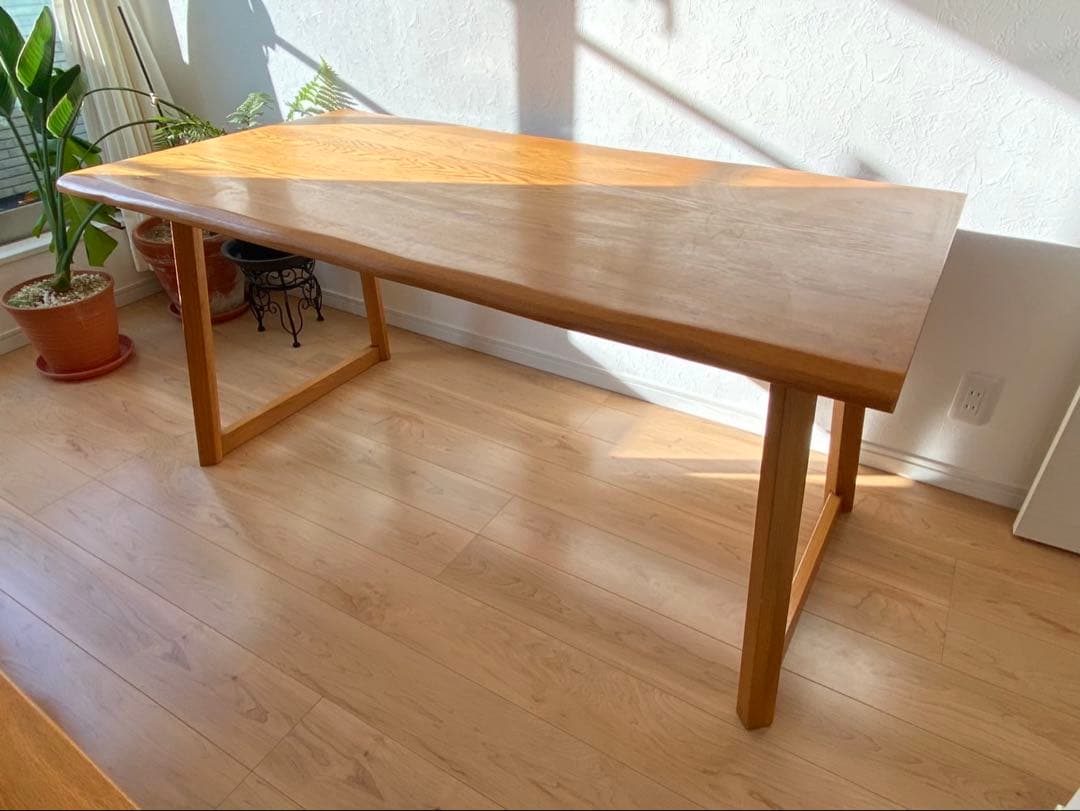 『引き取り限定』 フジシ　オーガニック　ウッド テーブルと椅子、ベンチセット