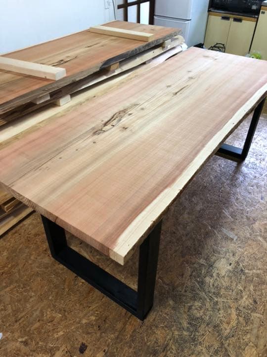 大特価 激安 W190サイズ 無垢 一枚板ダイニングテーブル 送料込み