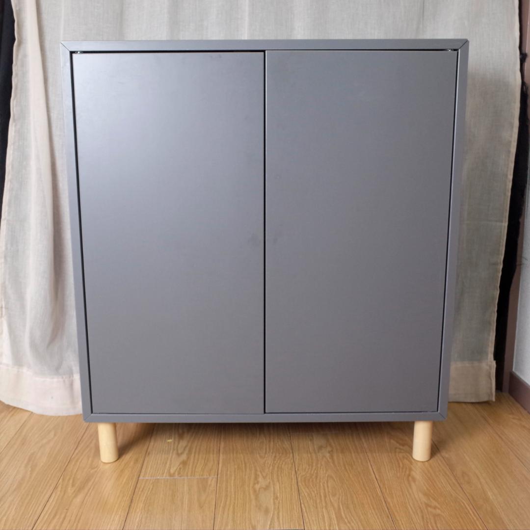 【完成品】IKEA EKET エーケト キャビネット　グレー　足付き