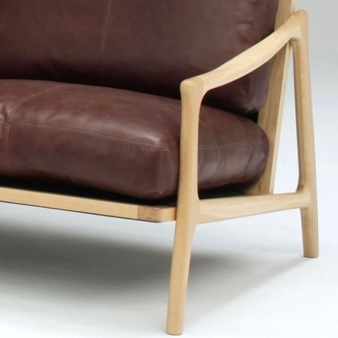 最終値下げ　1人掛けソファ オーデンセ オーク　本革　イエノワ　ienowa