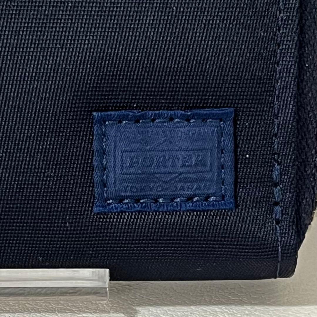 未使用級　PORTER 二つ折り財布　ラウンドファスナー　リフト　ネイビー