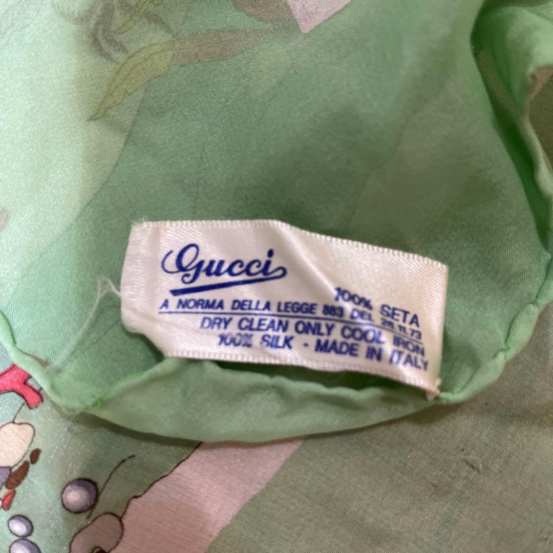 V. Accornero 海洋生物プリントスカーフ　ヴィンテージGUCCI