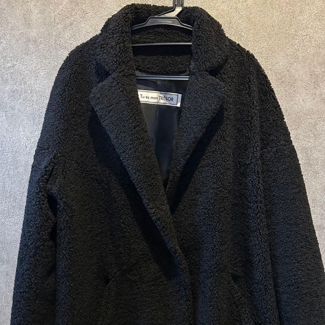 Tu es mon TRÉSOR クマモチーフ ボア コート ロング ベア くま