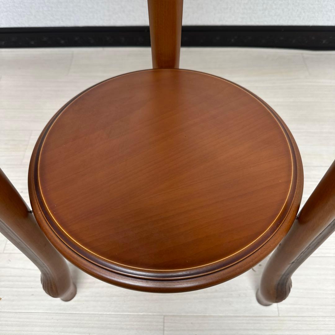 イタリア製 象嵌細工 サイドテーブル ラウンド型 アンティーク調 猫脚 i4※