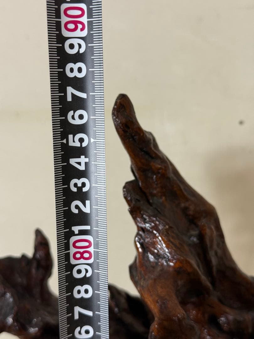 木製抽象彫刻 ダークブラウン