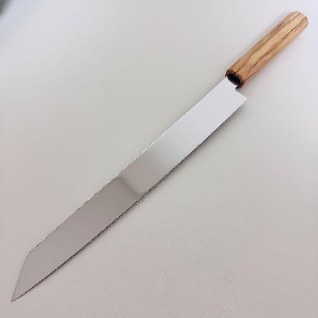 270mm 切付柳刃 鏡面　オリーブウッド八角柄 刺身包丁 全鋼 和包丁