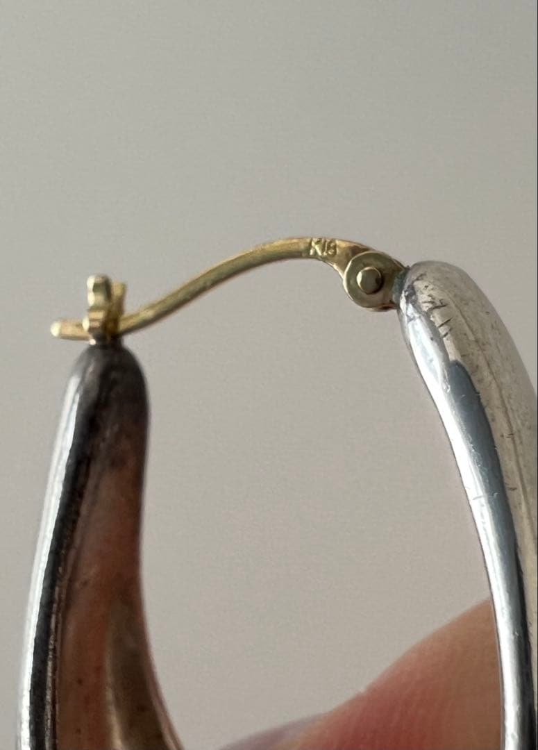 ete プランプフープピアス k18とシルバー925