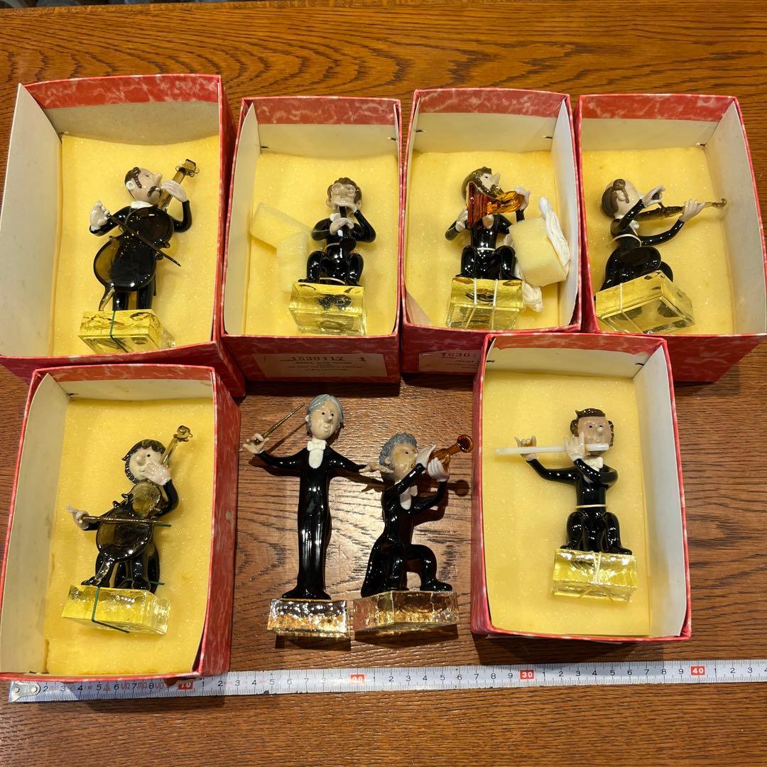 マ*ド様 希少　アンティーク　スワロフスキー　ボヘミアングラス　オーケストラ　置