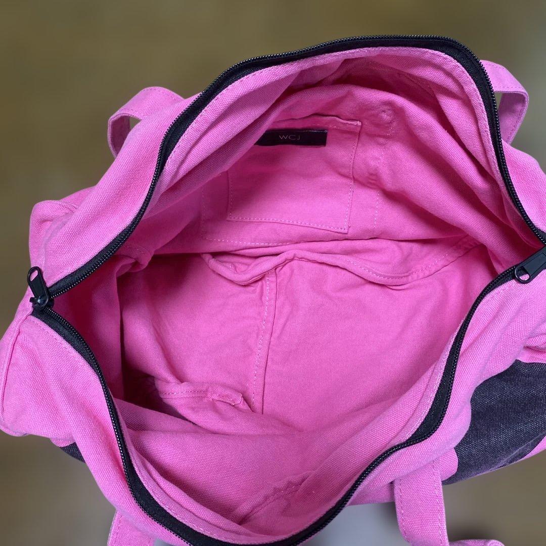 WCJ ミニーマウス トートバッグ チェリーピンク フェイスデザイントートバッグ