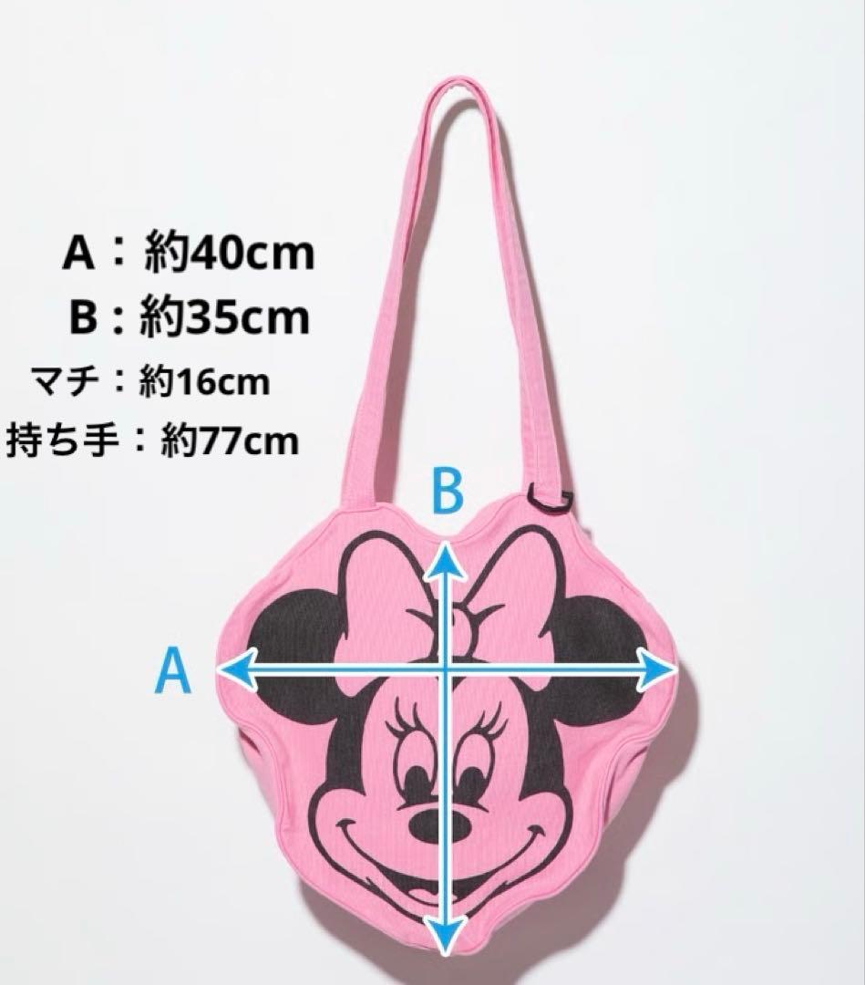 WCJ ミニーマウス トートバッグ チェリーピンク フェイスデザイントートバッグ