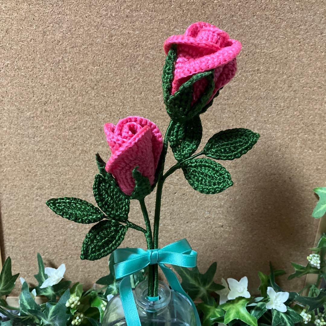 編みぐるみ　花　コットンバッグ6点