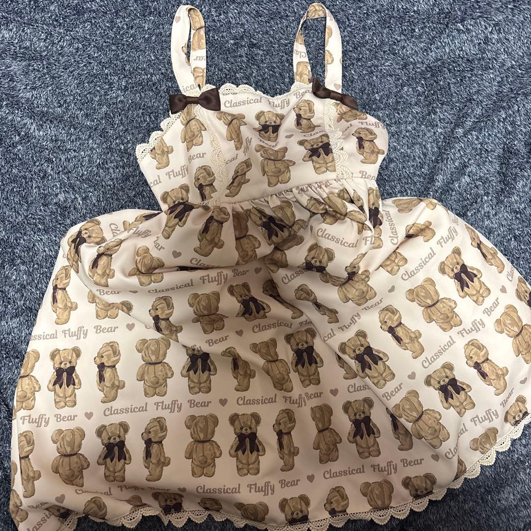 axes femme kawaii フラッフィーベアー ジャンスカ 2点セット