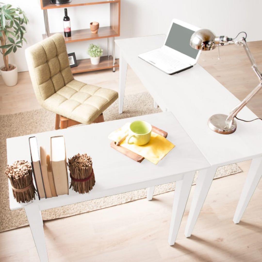 ニトリ NITORI 天然木 スリムデスク ホワイト PCデスク 勉強机 幅90