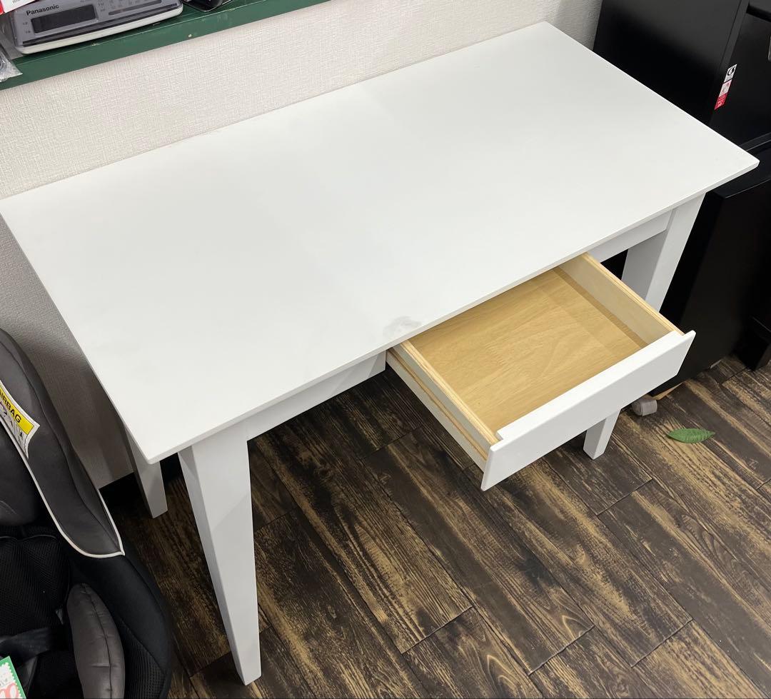 ニトリ NITORI 天然木 スリムデスク ホワイト PCデスク 勉強机 幅90