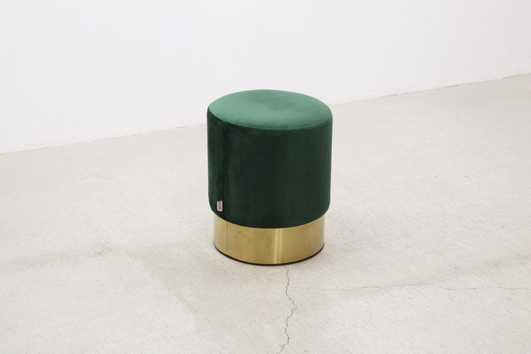 KARE カレ チェリー ダークグリーン ブラス スツール プフ チェア 丸椅子