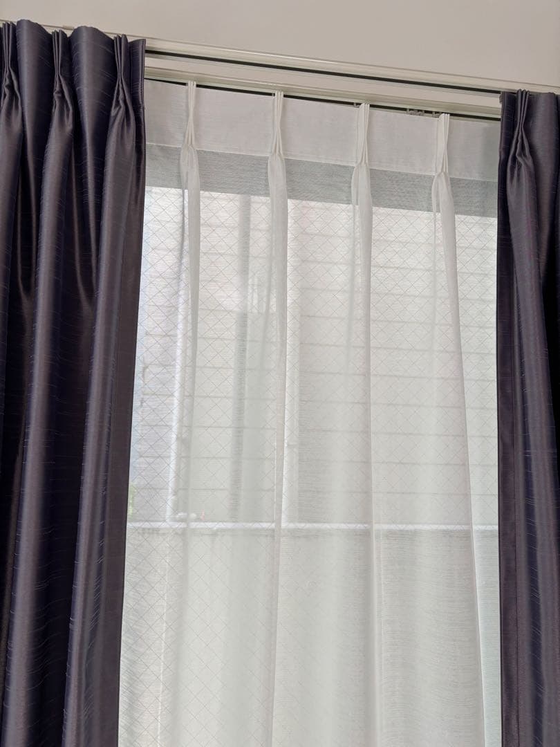 専用　ドレープカーテン　グレー、レースカーテン　両開き　4枚セット